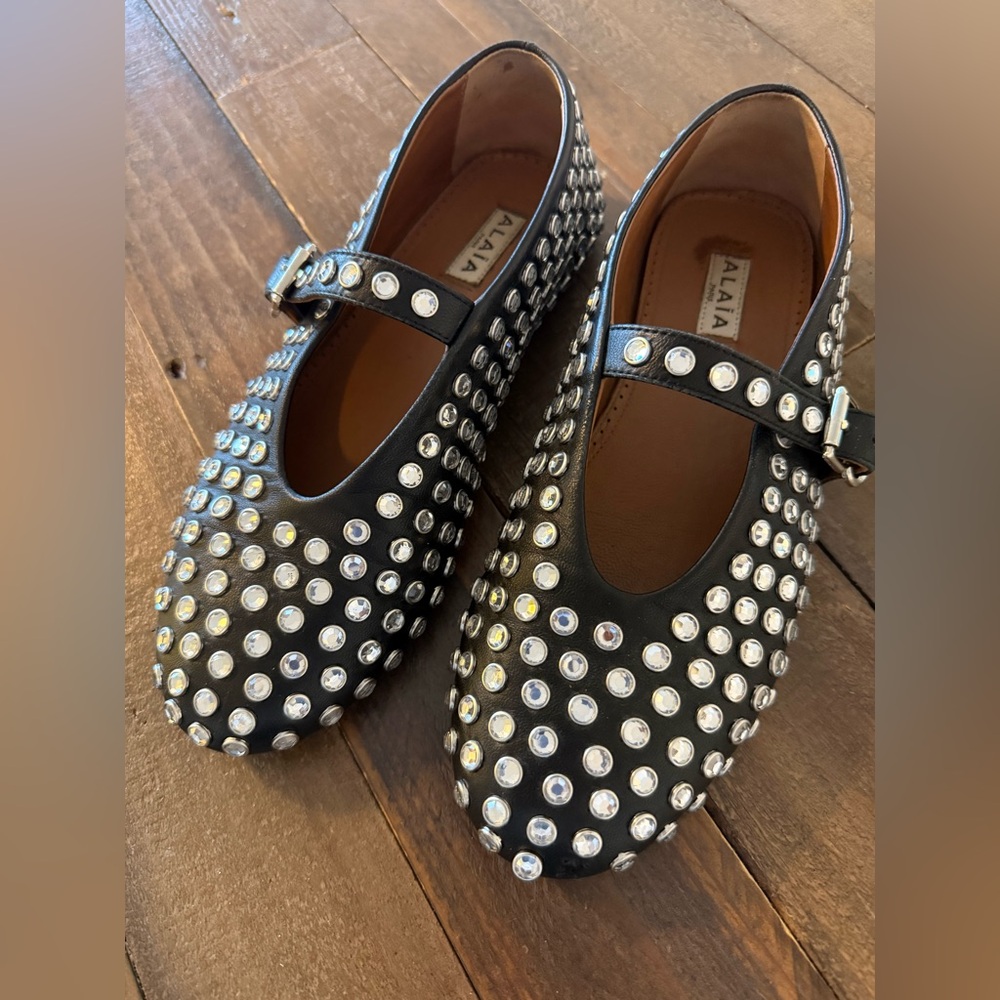 ALAIA Black Studded Ballerinas Size 39